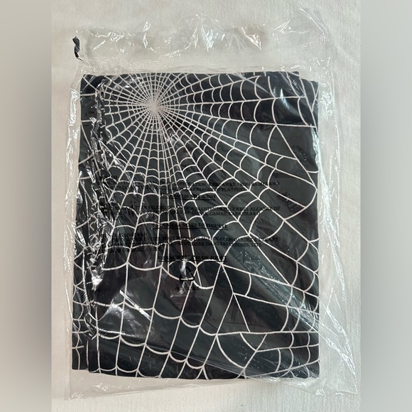 1950s Inspired Chiffon Scarf In Black Spider Web Print NWT OS - Picture 5 of 6